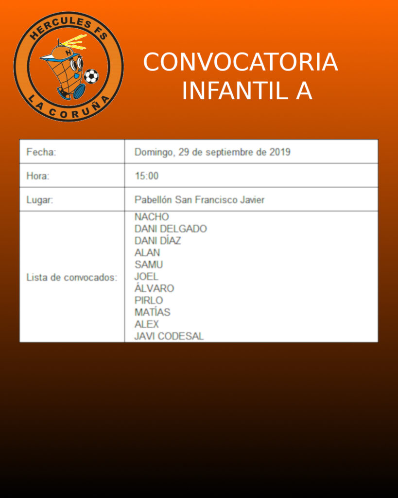 Convocatoria Infantil A