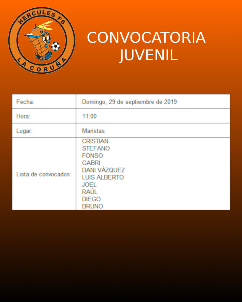 Convocatoria Juvenil