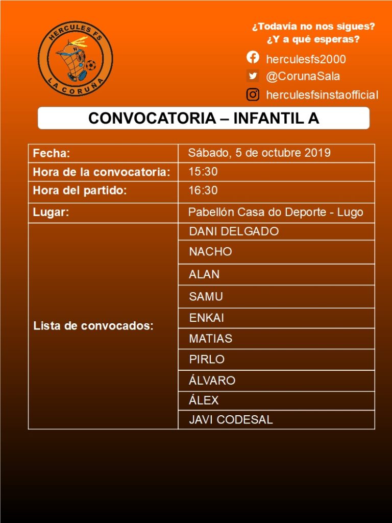 Convocatoria Infantil A