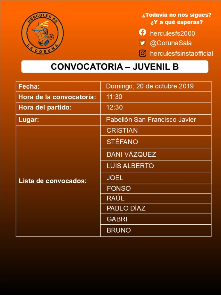 Convocatoria Juvenil B